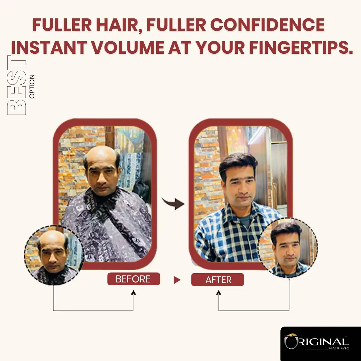 Real Human Hair Mono Hair Patch Lightweight Comfortable Wear